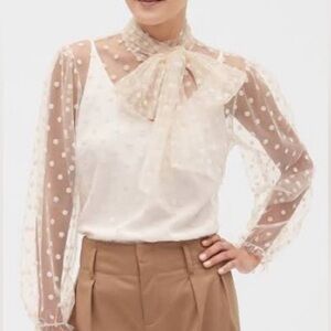 Sheer blouse with dots